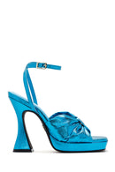 Women's Blue Platform Heeled Sandals | Derimod