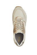 Geox Women's Beige Desya Lace-up Leather Sneaker | Derimod