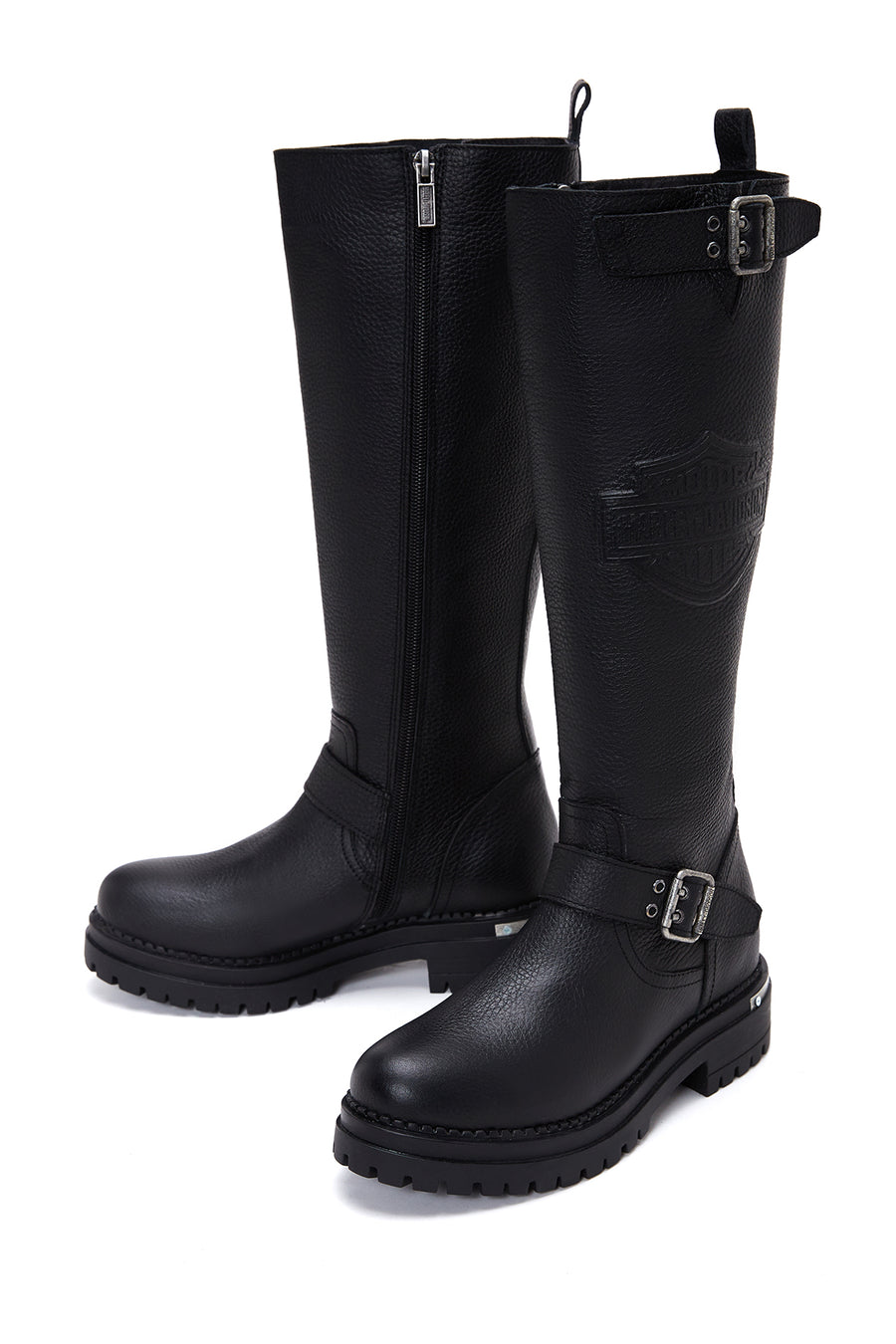 Harley Davidson Women's Black Trouble Zippered Leather Boots