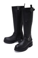 Harley Davidson Women's Black Trouble Zippered Leather Boots | Derimod