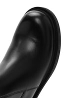 Women's Black Zippered Leather Boots | Derimod