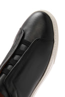 Men's Black Elastic Leather Sneakers | Derimod