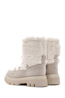 Women's Beige Plush Suede Leather Boots | Derimod