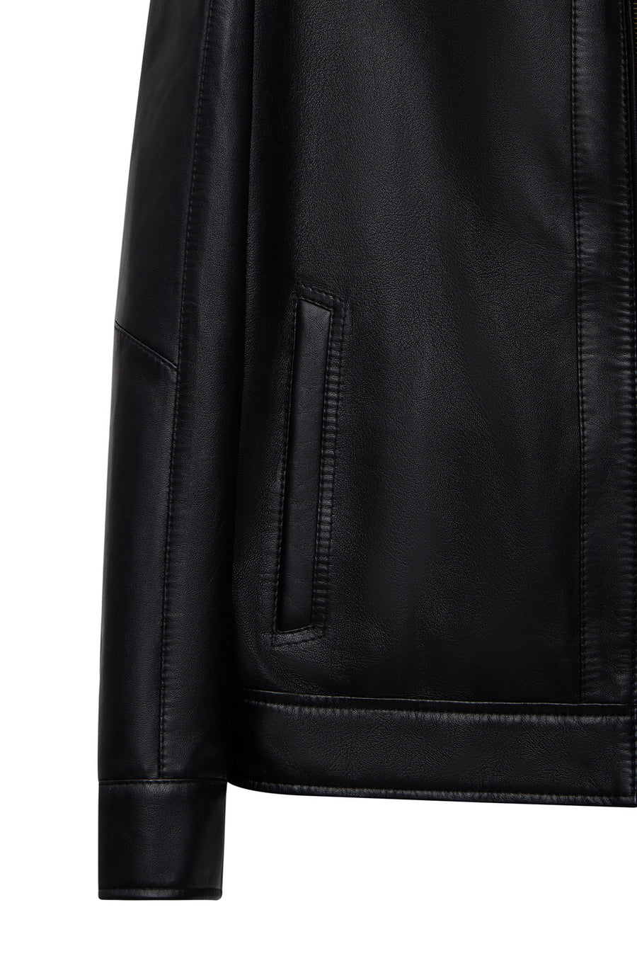 Elton Men's Black Turn-Down Collar Leather Jacket