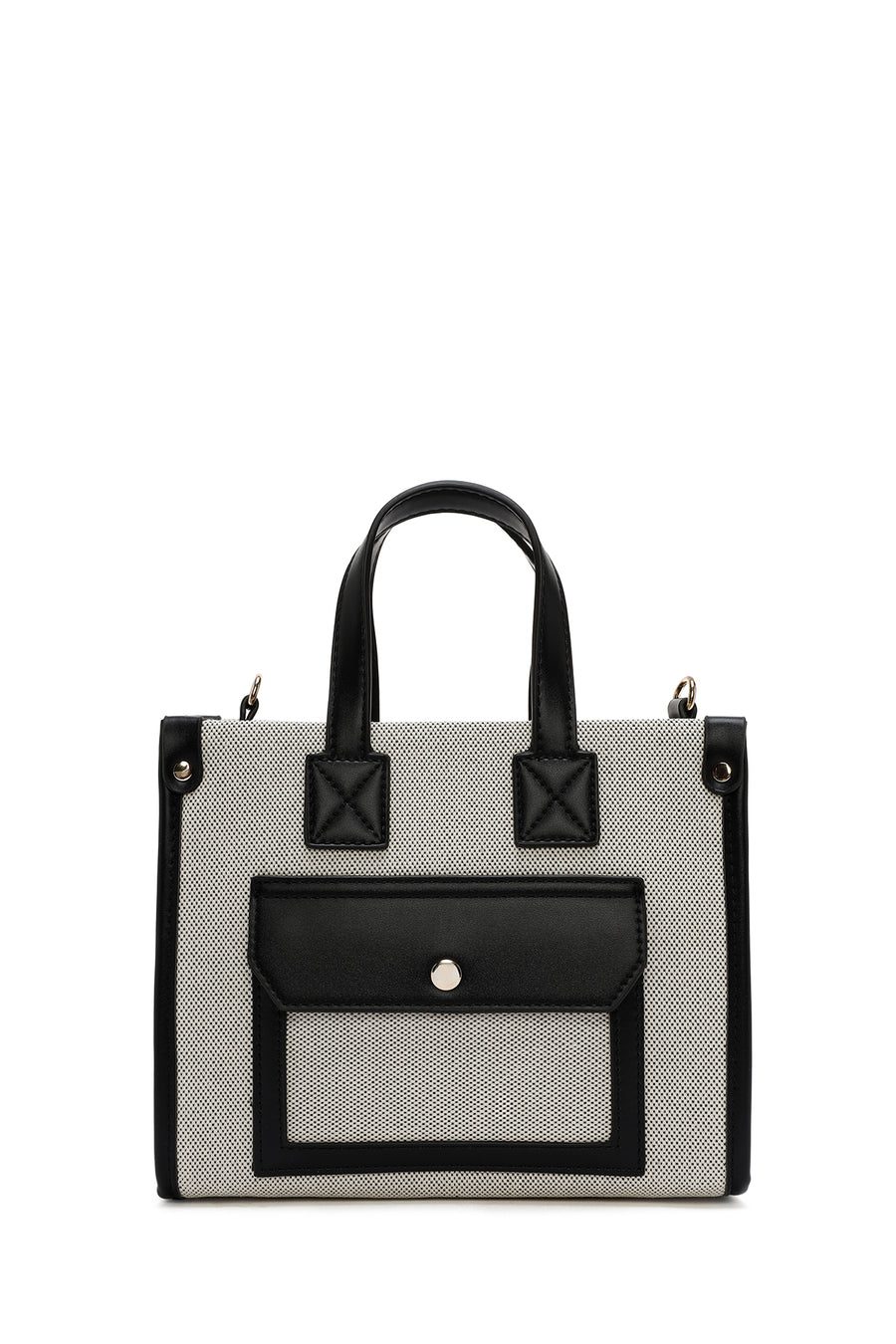 Women's Black Long Strap Fabric Handbag