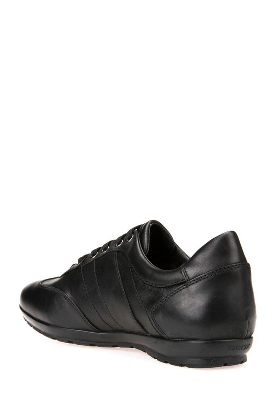 Geox Men's Black Symbol Abx Lace-Up Leather Casual Shoes