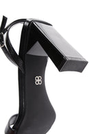 Kadın Siyah Metalik Tek Bant Topuklu Sandalet | Derimod