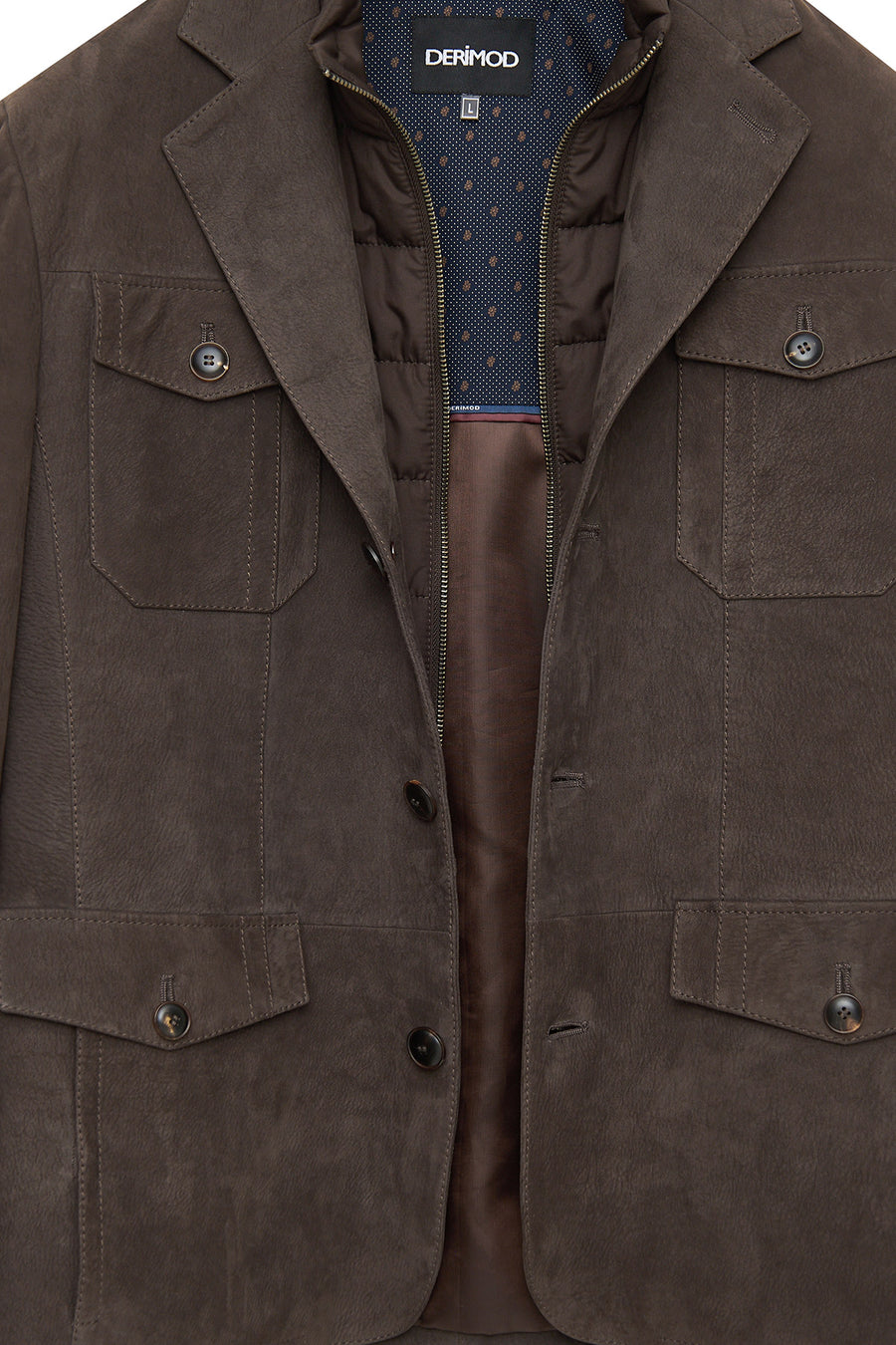 Sacramento Men's Brown Nubuck Leather Jacket