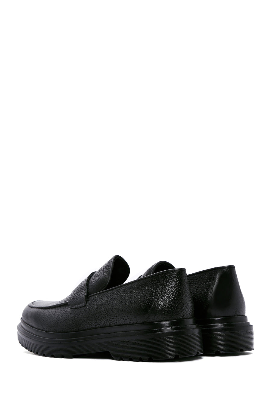 Men's Black Leather Casual Loafer