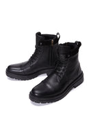 Men's Black Leather Zippered Casual Boots | Derimod