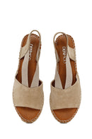 Women's Beige Leather Sandals | Derimod