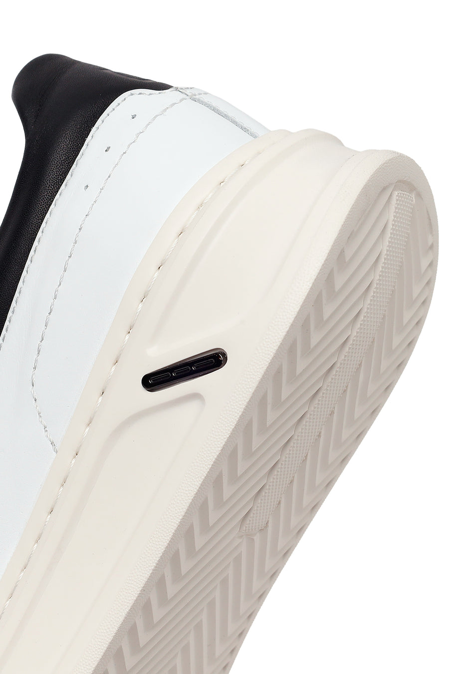 Male White Lace-Up Leather Sneaker