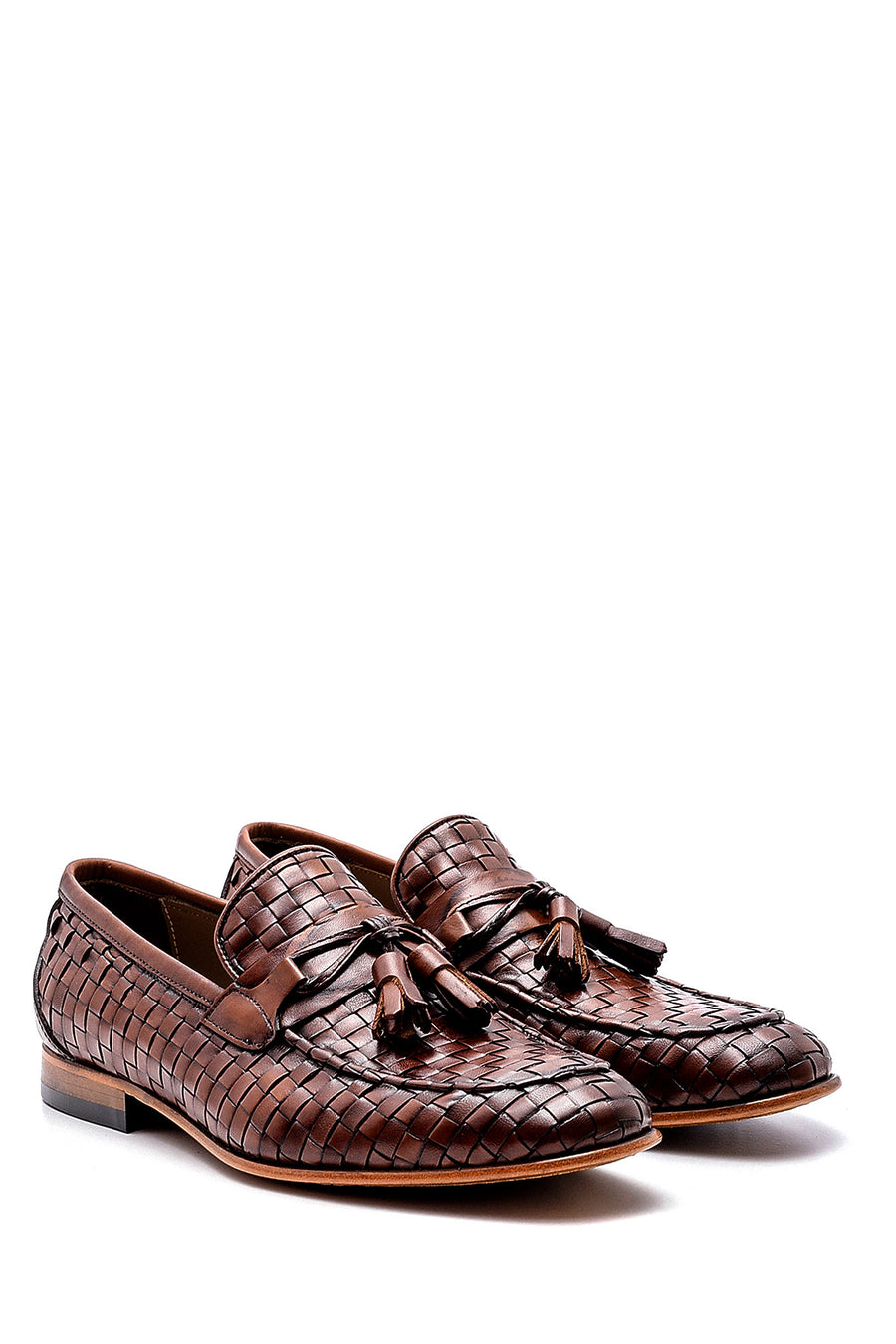 Men's Leather Knit Pattern Loafer