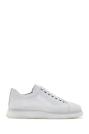 Men's White Thick Sole Lace Up Leather Sneaker | Derimod