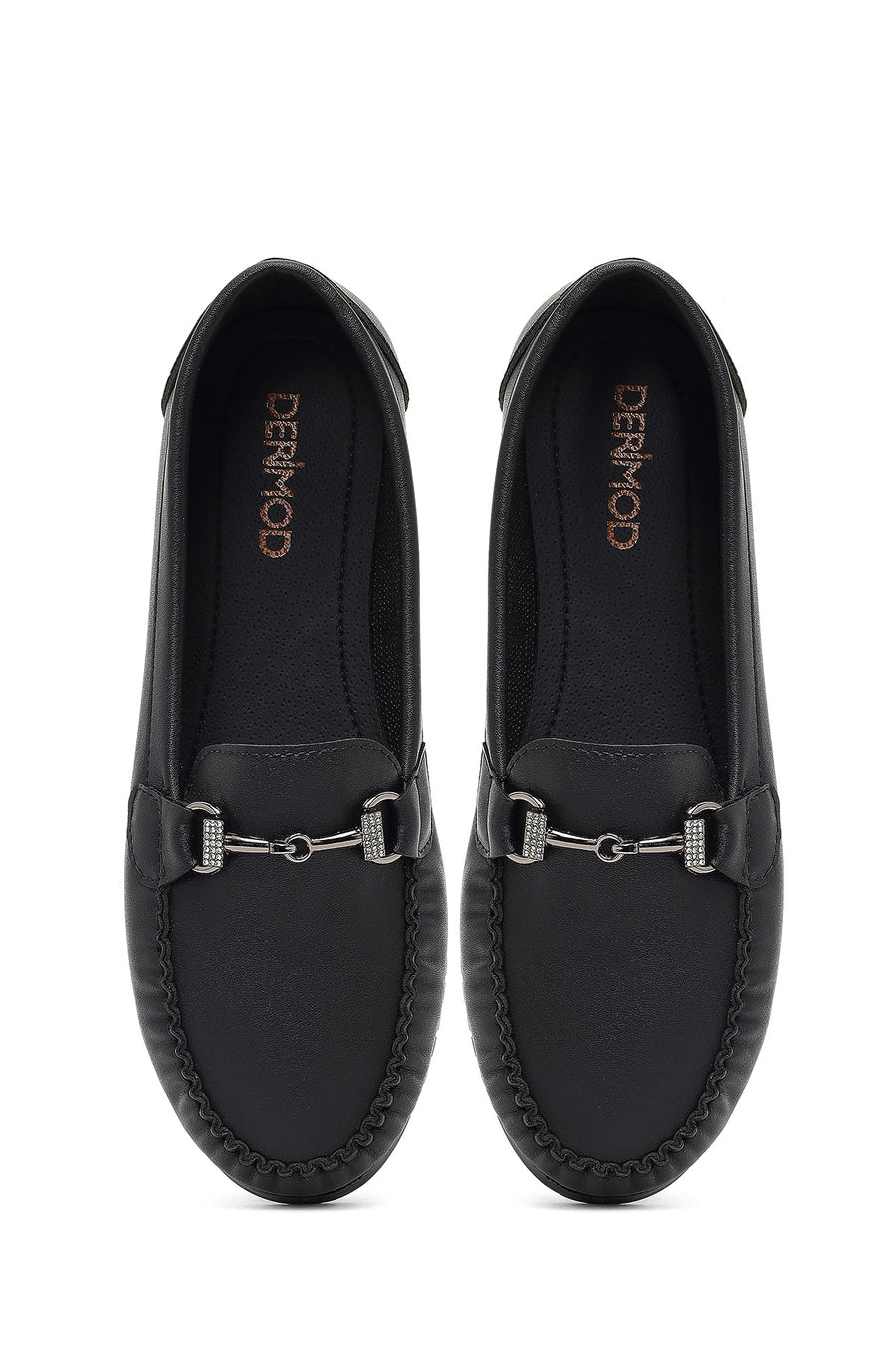 Kadın Siyah Tokalı Loafer