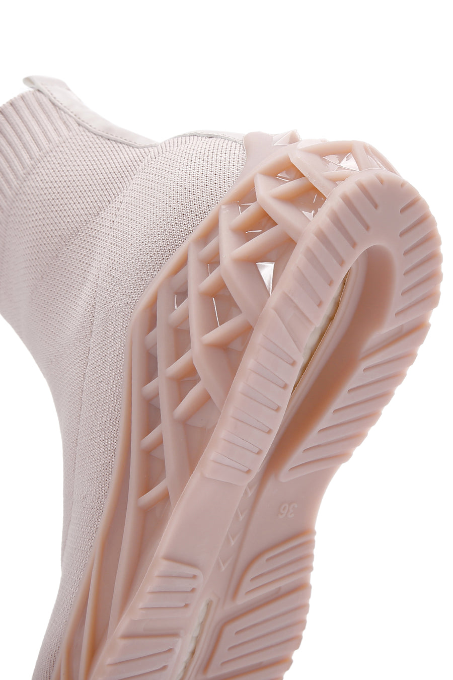 Women's Beige Thick Soled High Top Sneaker