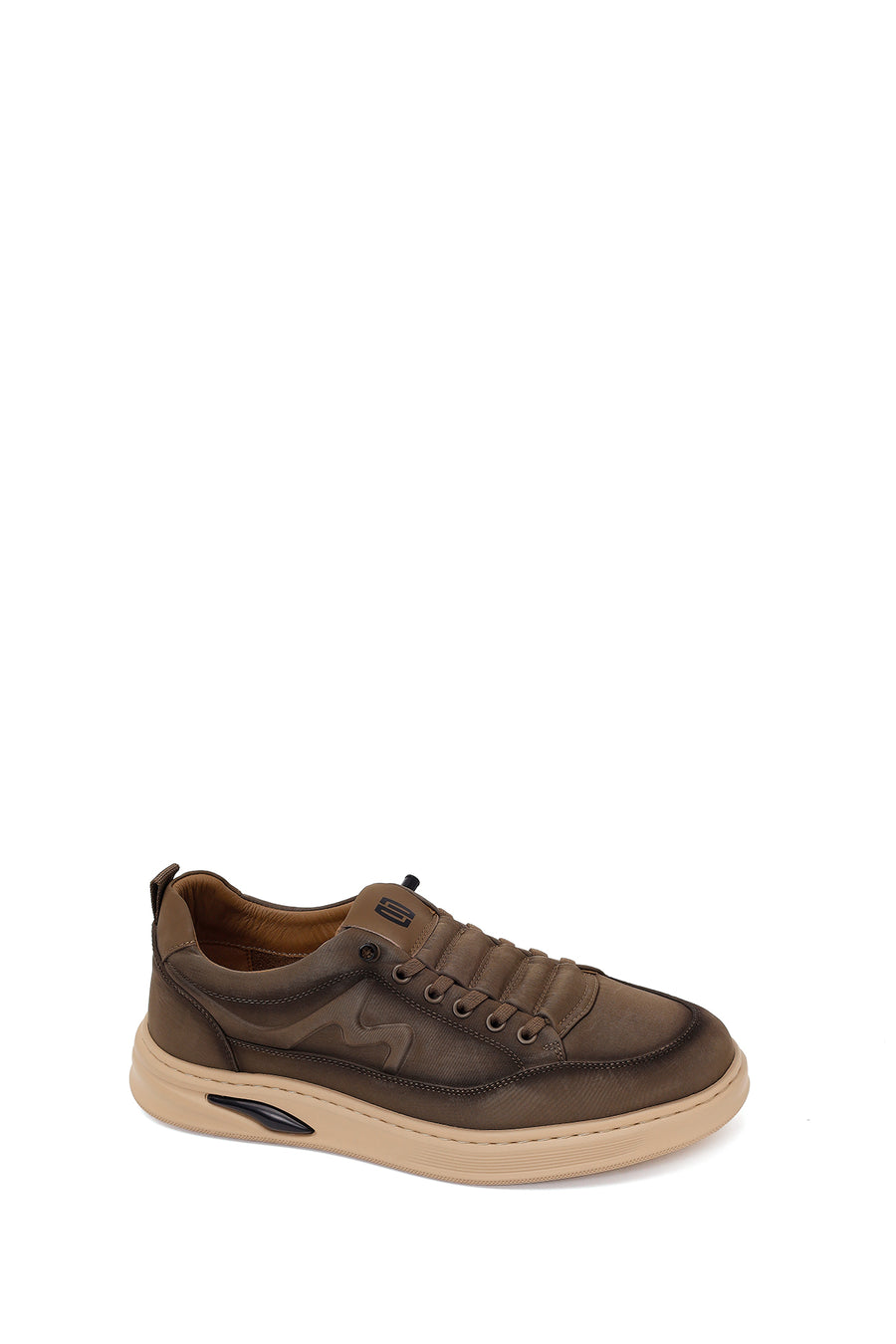 Derimod Zero Male Khaki Lace-Up Thick-Soled Fabric Sneaker