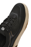 Erkek Siyah Bağcıklı Deri Sneaker | Derimod