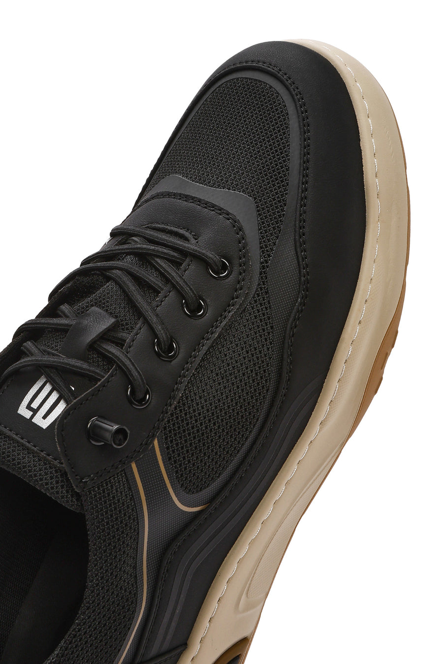 Men's Black Lace-up Leather Sneaker