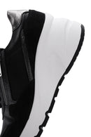 Women's Black Leather Thick Soled Sneaker | Derimod