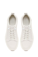 Erkek Beyaz Bağcıklı Deri Sneaker | Derimod