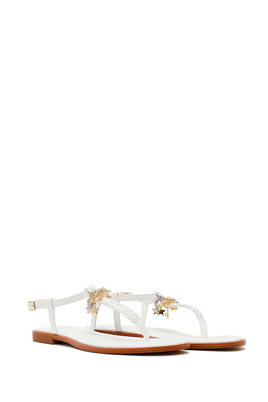 Woman White Accessory Toe-Post Sandals