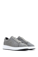 Men's Gray Nubuck Leather Sneaker | Derimod