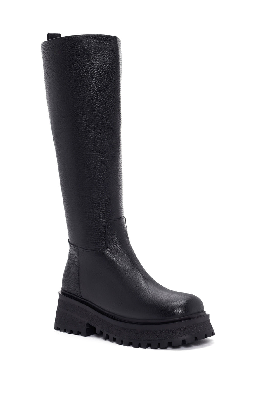 Women's Black Zippered Leather Boots
