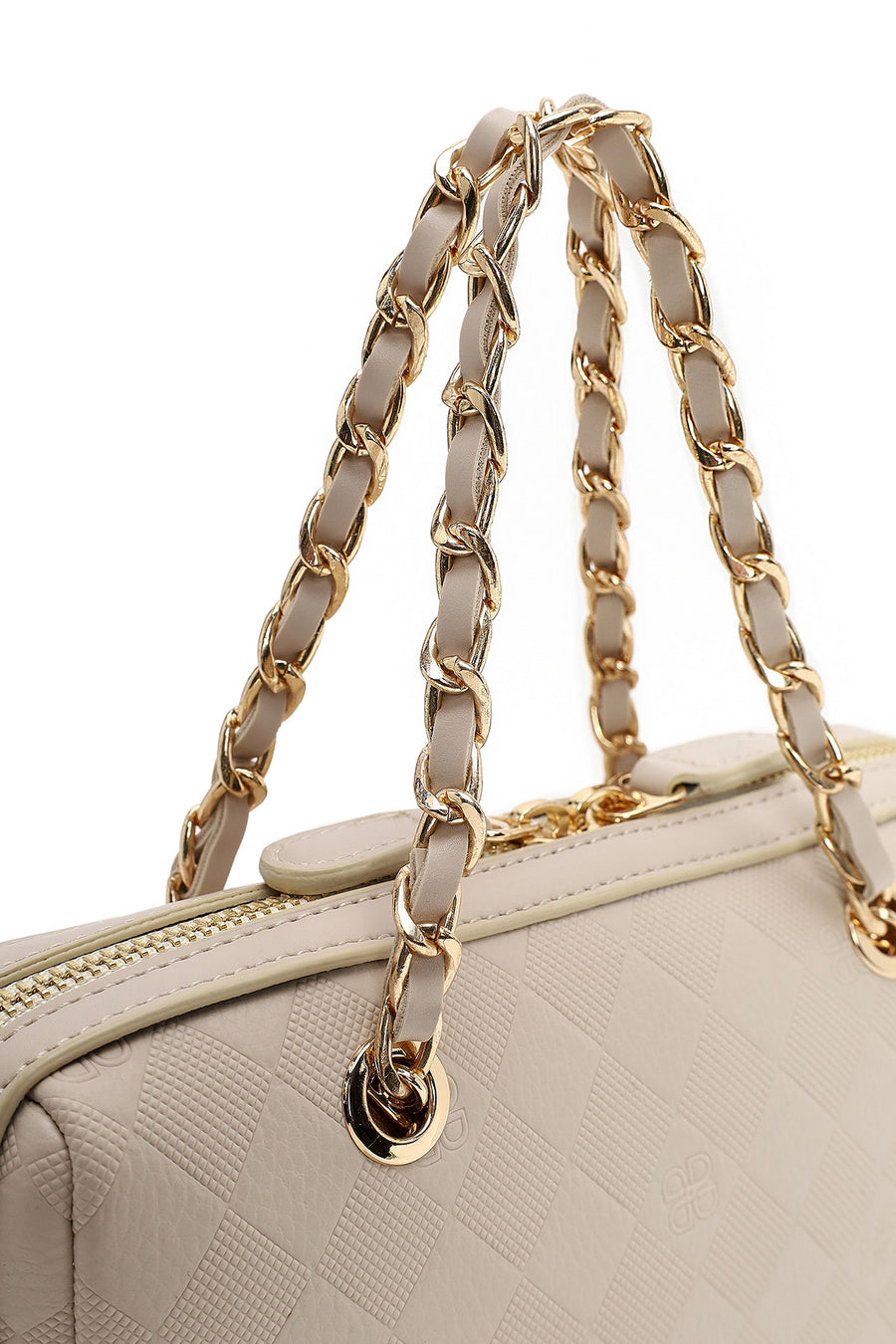 Woman Cream Printed Mini Crossbody Bag