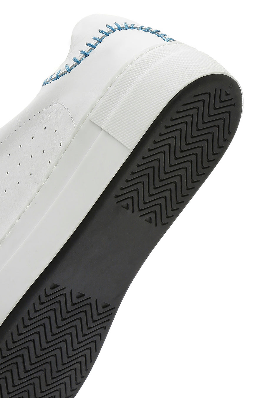 Women's White Lace-Up Leather Sneaker