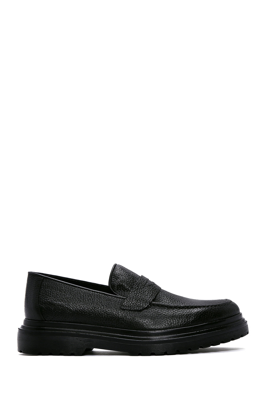 Men's Black Leather Casual Loafer 23WFD6979FT | Derimod
