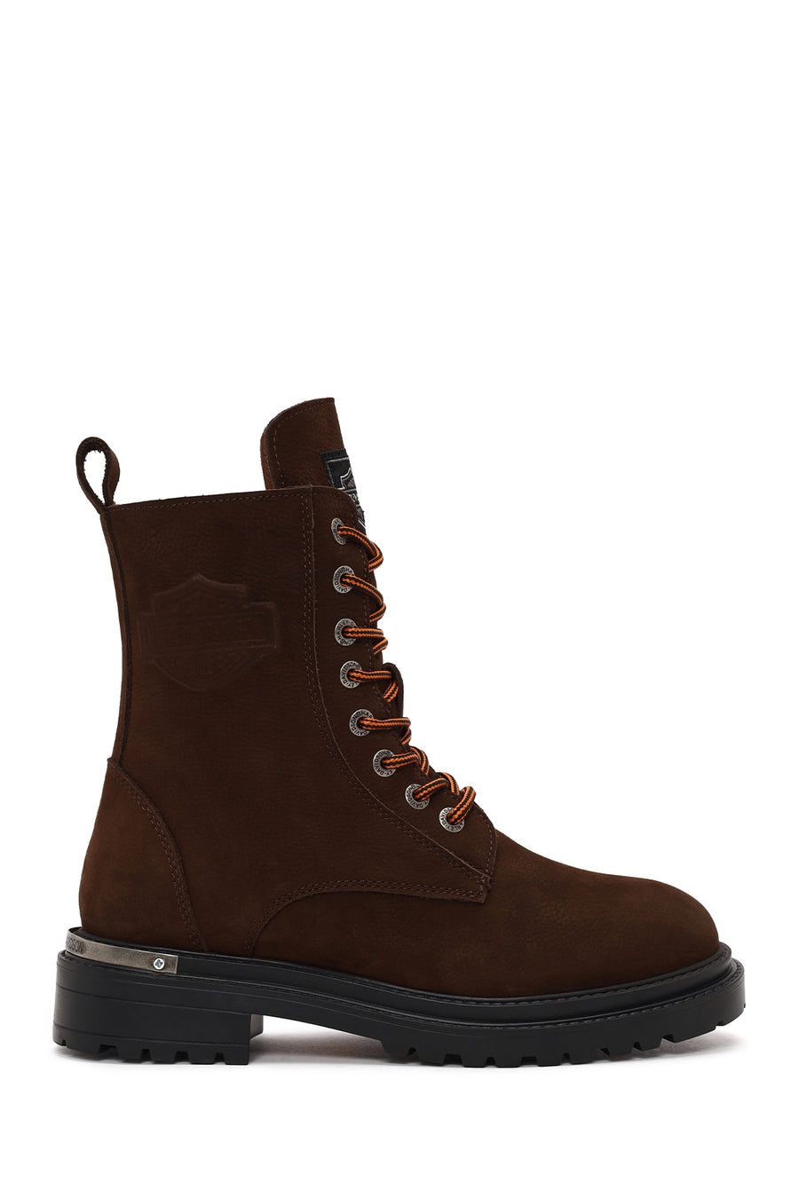 Harley Davidson Woman Brown Rebel Nubuck Leather Combat Boots 026Z100023 | Derimod