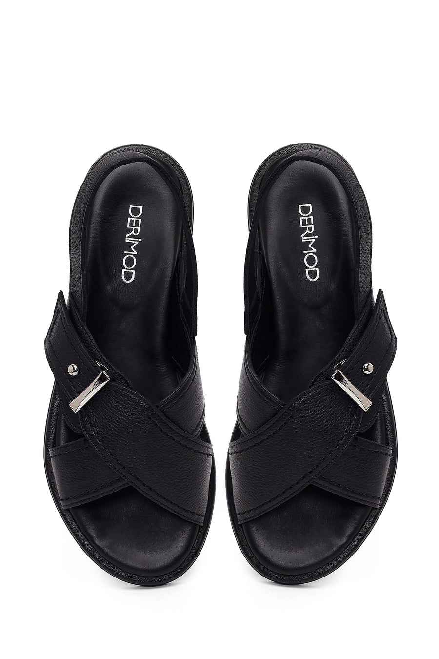 Woman Black Leather Sandal