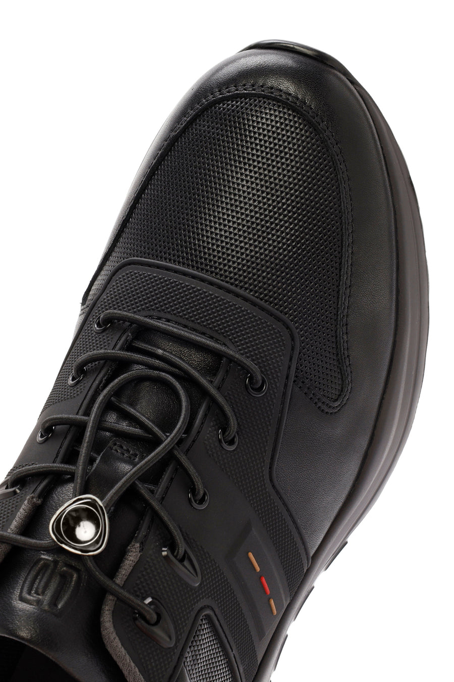 Men's Black Lace-up Leather Sneaker