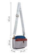 Woman Gray Long Strap Fabric Crossbody Bag | Derimod