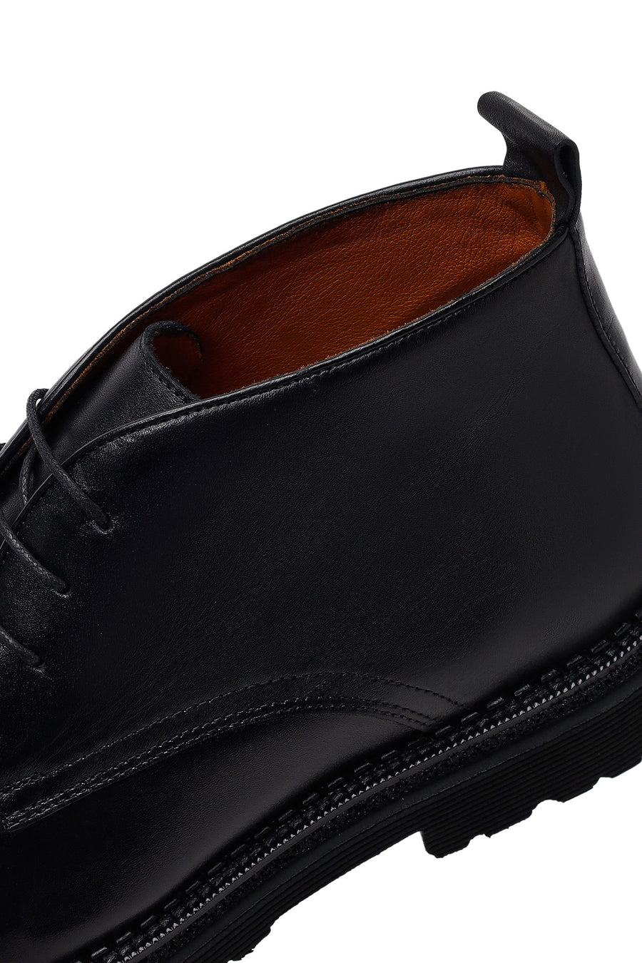 Male Black Lace-up Leather Casual Boots