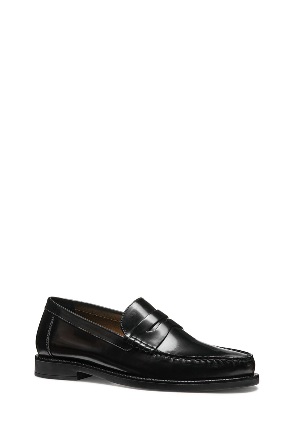 Geox Erkek Siyah U Recanati - Brushs.Lea Deri Casual Loafer