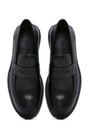 Men's Black Leather Casual Loafer | Derimod