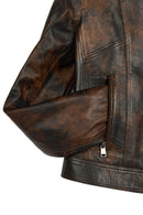 Kylie Woman Bronze Short Leather Jacket | Derimod