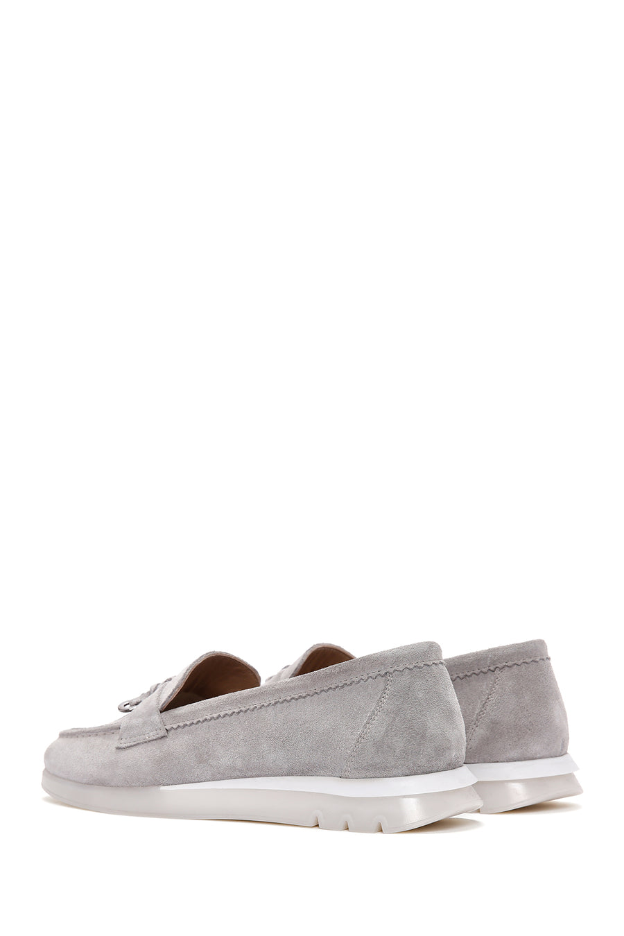 Kadın Vizon Tokalı Süet Deri Comfort Loafer