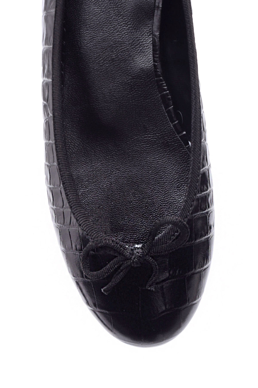 Women's Crocodile Patterned Bow Ballerina Ballerinas