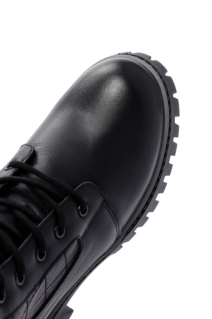 Women's Black Thick Soled Leather Boots