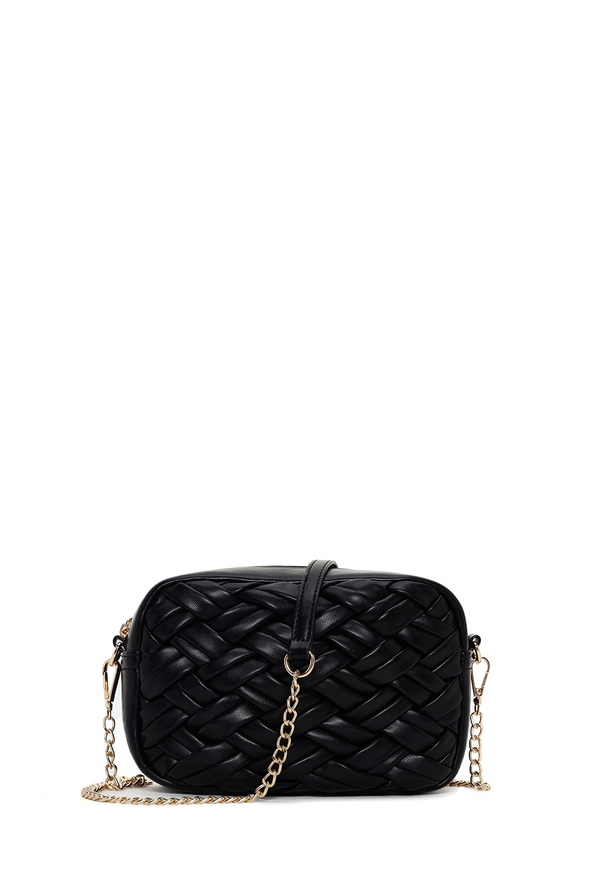 Women's Black Long Chain Strap Knitted Crossbody Bag 24SBD290829 | Derimod