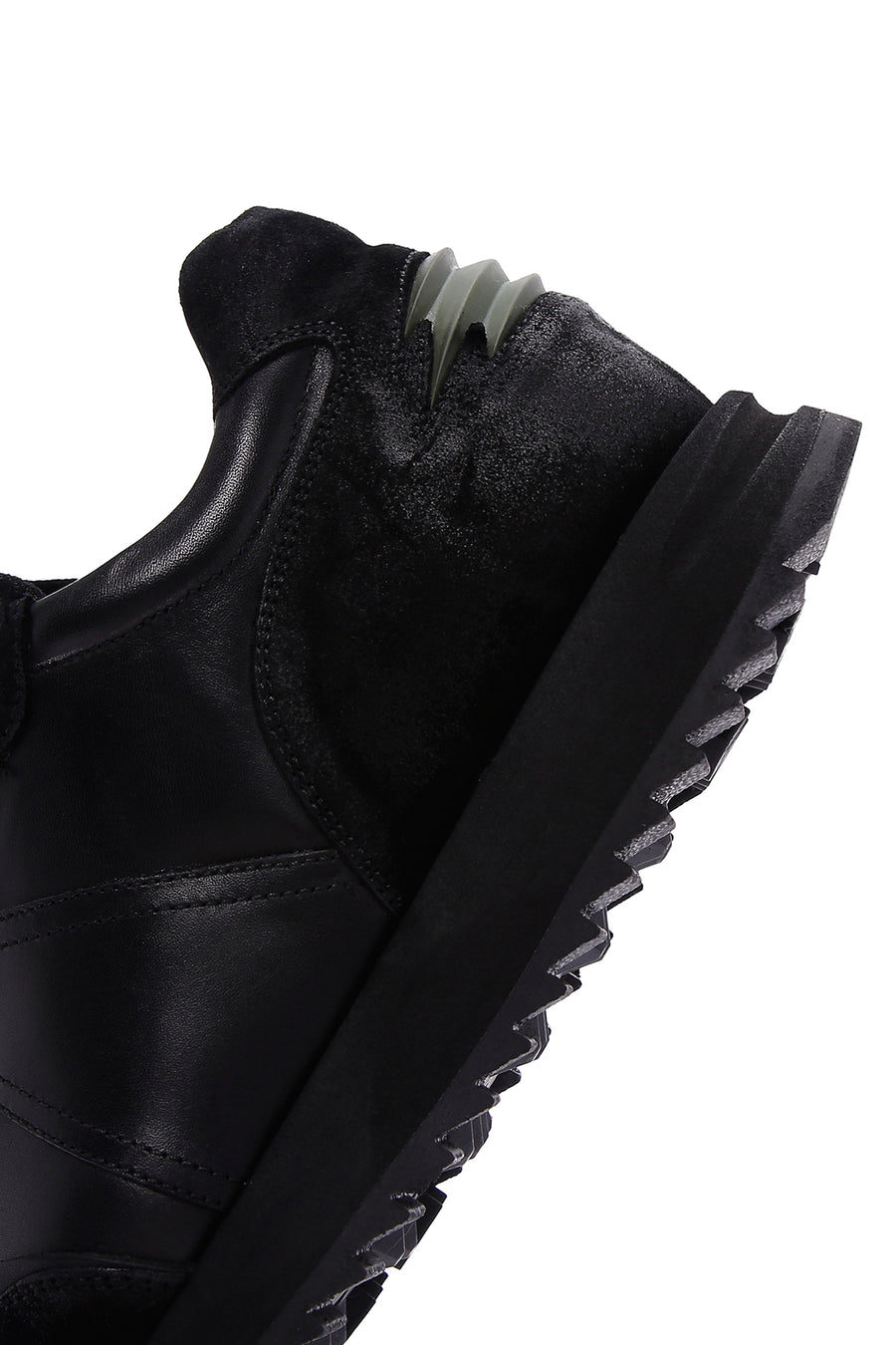 Men's Black Leather Suede Detailed Sneaker