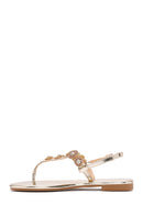 Women's Gold Ankle Strap Stone Sandals | Derimod