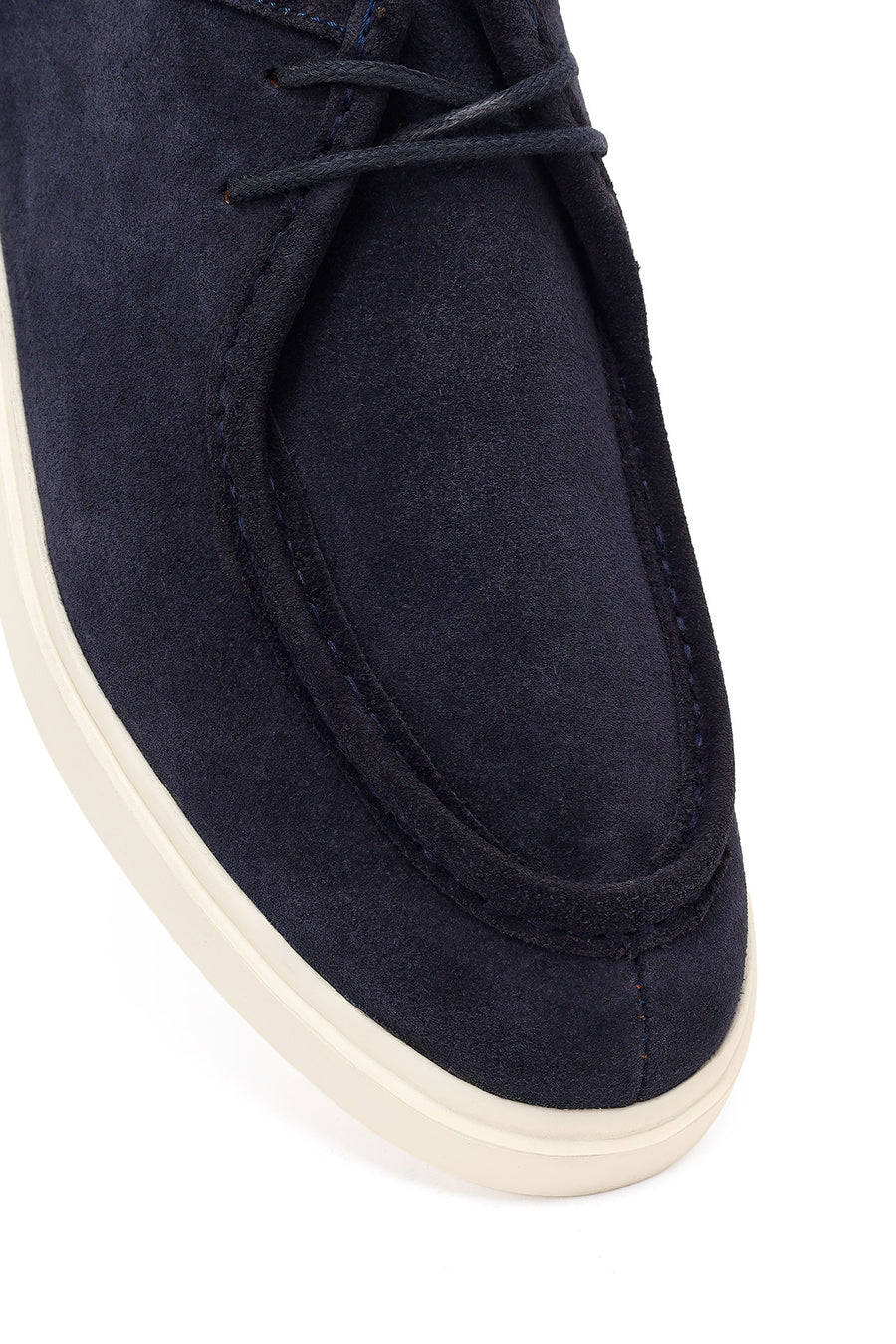 Men's Navy Blue Lace-up Suede Leather Casual Shoes