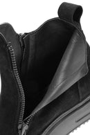 Men's Black Double Zipper Suede Leather Casual Boots | Derimod