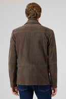 Sacramento Men's Brown Nubuck Leather Jacket | Derimod