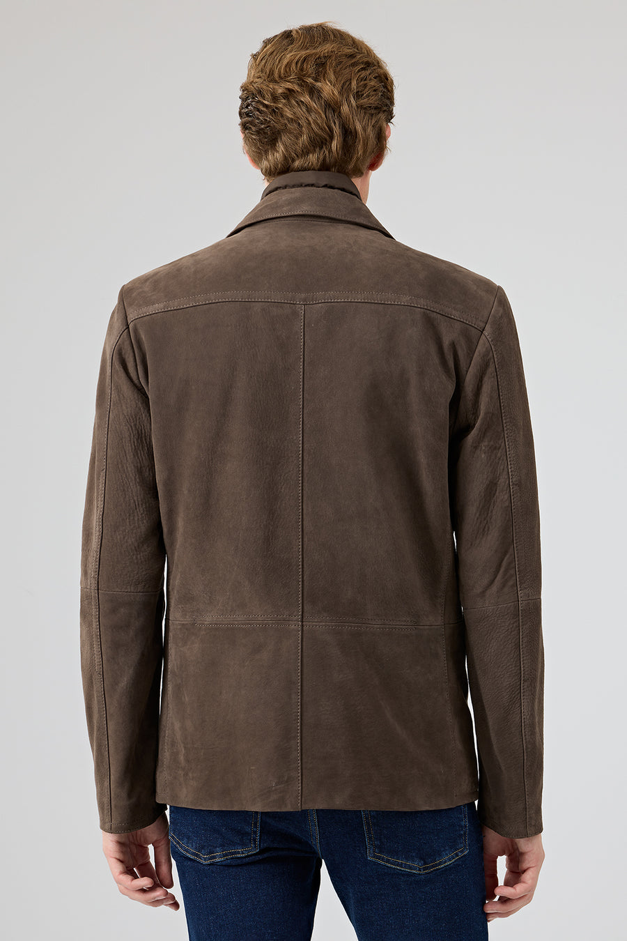 Sacramento Men's Brown Nubuck Leather Jacket