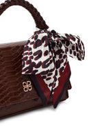 Woman Brown Long-Strap Croc-Pattern Classic Shoulder Bag | Derimod